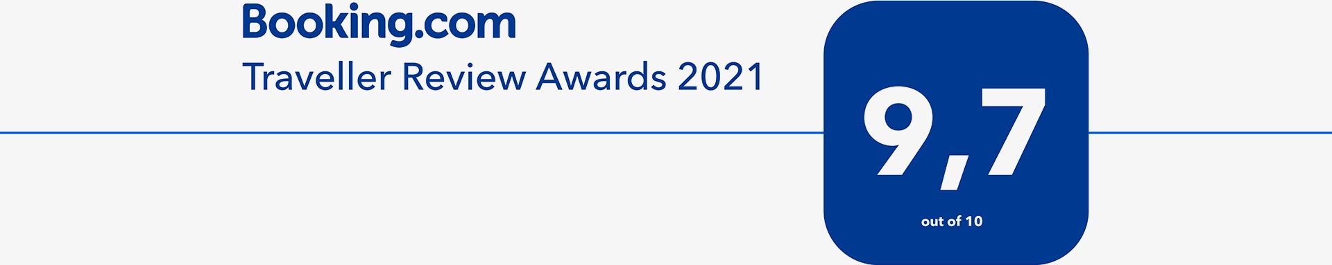 Traveller Review Award 2021 mit 9,7 auf Booking.com