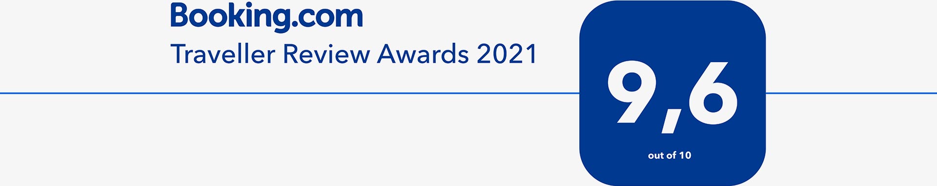 Traveller Review Award 2021 mit 9,6 auf Booking.com