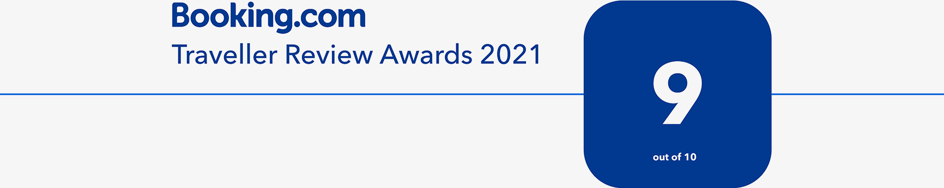 Traveller Review Award 2021 mit 9,0 auf Booking.com